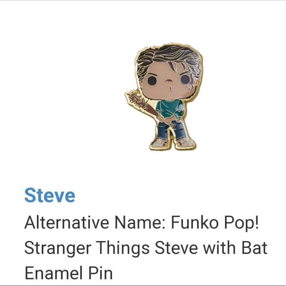 ISO STRANGER THINGS FUNKO POP ENAMEL PINS STEVE